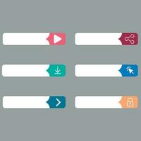 Flat design cta button collection vector