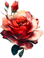 blühen Rose Aquarell botanisch ai generativ png