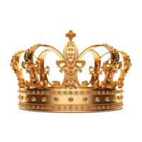 Golden crown isolated. Illustration png