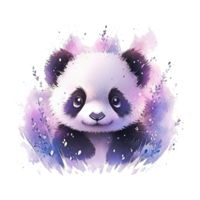 Cute watercolor panda. Illustration png