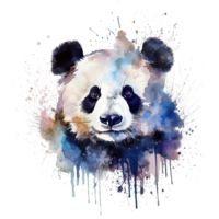 linda acuarela panda. ilustración ai generativo png