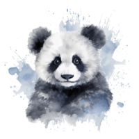süß Aquarell Panda. Illustration ai generativ png
