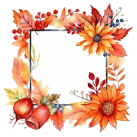 Watercolor Autumn Wreath Isolated. Illustration png