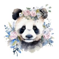 süß Aquarell Panda. Illustration ai generativ png