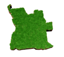 Angola Map Grass and ground texture 3d illustration png