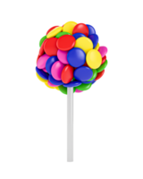 Colorful candy bean Lollipop  chocolate beans 3d illustration png