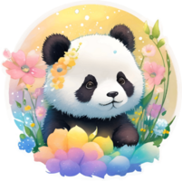 bellissimo panda etichetta con ai generativo png