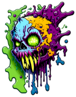 zombie spruzzo arte cartone animato con ai generativo png