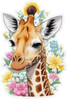 Giraffe Head Sticker with png