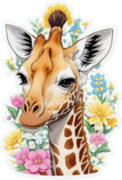 Giraffe Kopf Aufkleber mit ai generativ png