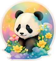 bezaubernd Panda Aufkleber Illustration mit ai generativ png