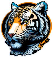 cabeça do tigre mascote adesivo com ai generativo png