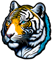 tijger hoofd logo mascotte met ai generatief png