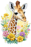 girafa adesivo com ai generativo png