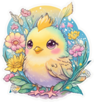 Funny Little Chick Sticker with png