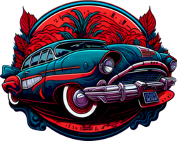 Clásico coche logo ilustración con ai generativo png