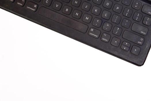 negro computadora teclado en blanco antecedentes parte superior ver Copiar texto espacio foto