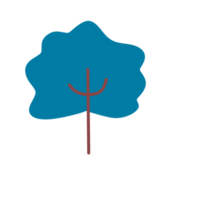 Baum Gekritzel Blau png