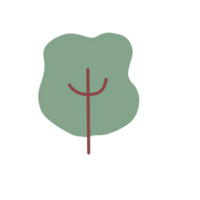 Green Tree cartoon doodle png