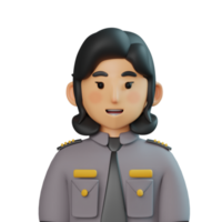 3D Avatar Police Girl Illustration png