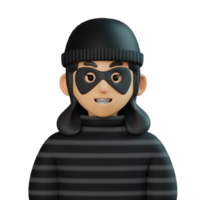 3d avatar dief meisje illustratie png