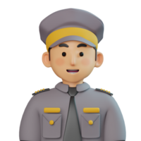 3d avatar policía hombre ilustración png