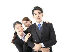 Young south east Asian middle eastern man woman student business colleague photo