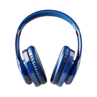 Blue wireless headphones isolated on transparent background. png