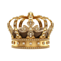 d'or Royal couronne isolé sur transparent Contexte. ai généré png