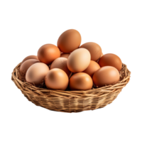huevos en cesta aislado en transparente antecedentes. ai generado png