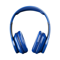 azul inalámbrico auriculares aislado en transparente antecedentes. ai generado png