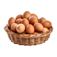 eieren in mand geïsoleerd Aan transparant achtergrond. ai gegenereerd png