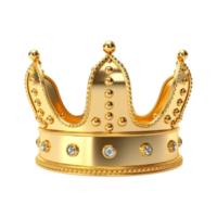 Golden royal crown isolated on transparent background. png