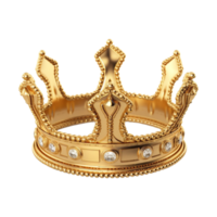 Golden royal crown isolated on transparent background. png