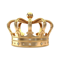 gouden Koninklijk kroon geïsoleerd Aan transparant achtergrond. ai gegenereerd png
