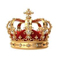golden königlich Krone isoliert auf transparent Hintergrund. ai generiert png