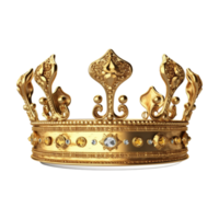 dorado real corona aislado en transparente antecedentes. ai generado png