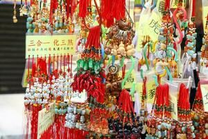 Chinese Feng Shui Good Luck charms selling stall shop photo