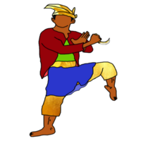 icon stand Malay combating style with one leg png