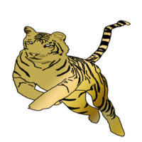 icon tiger king of the jungle had golden color png