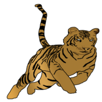 icon tiger king of the jungle had golden color png