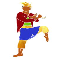 icon stand Malay combating style with one leg png