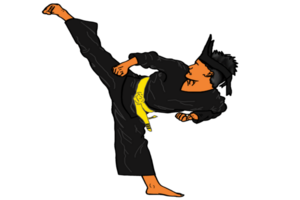 ícone malaio Guerreiro fazendo combate movimento ligar lado pontapé png