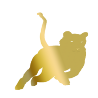 Symbol Tiger König von das Urwald hätten golden Farbe png