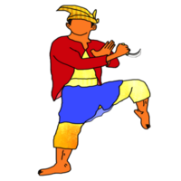 icon stand Malay combating style with one leg png