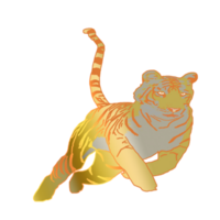 icon tiger king of the jungle had golden color png