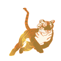 ícone tigre rei do a selva teve dourado cor png