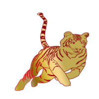 icon tiger king of the jungle had golden color png