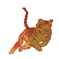 Symbol Tiger König von das Urwald hätten golden Farbe png