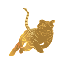 icon tiger king of the jungle had golden color png